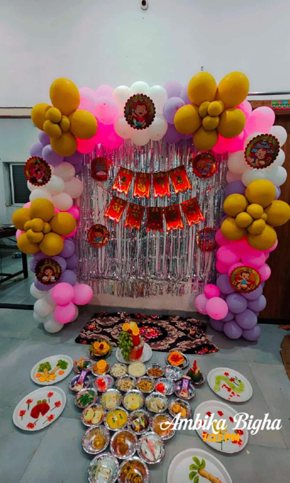 Floral Annaprashan Setup