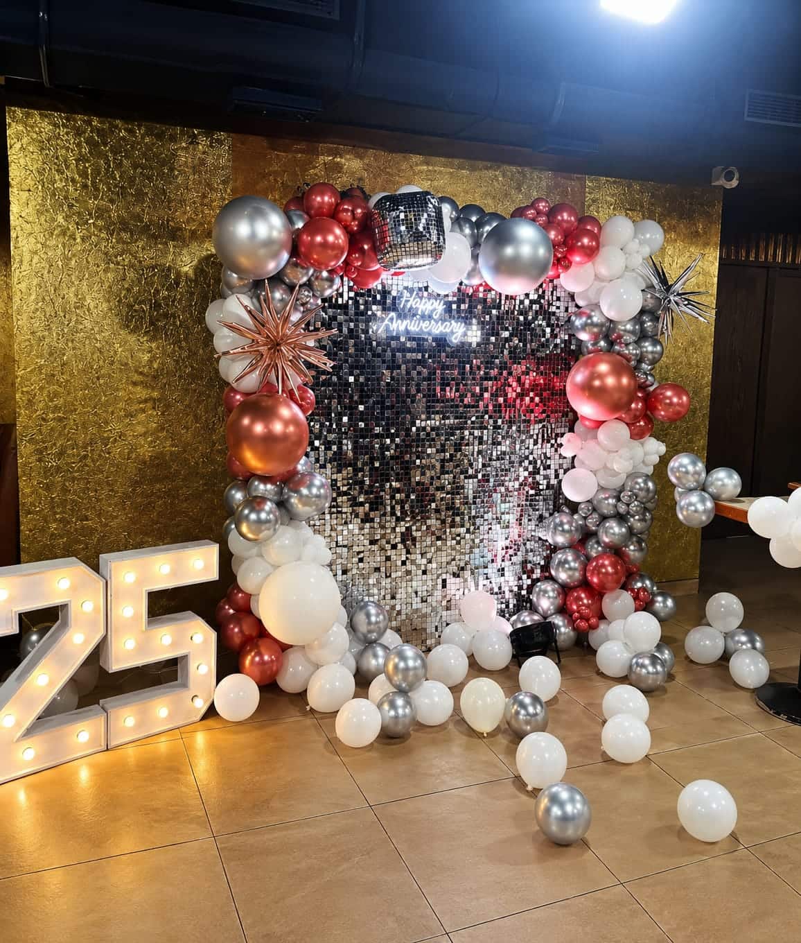 Champagne Anniversary Setup
