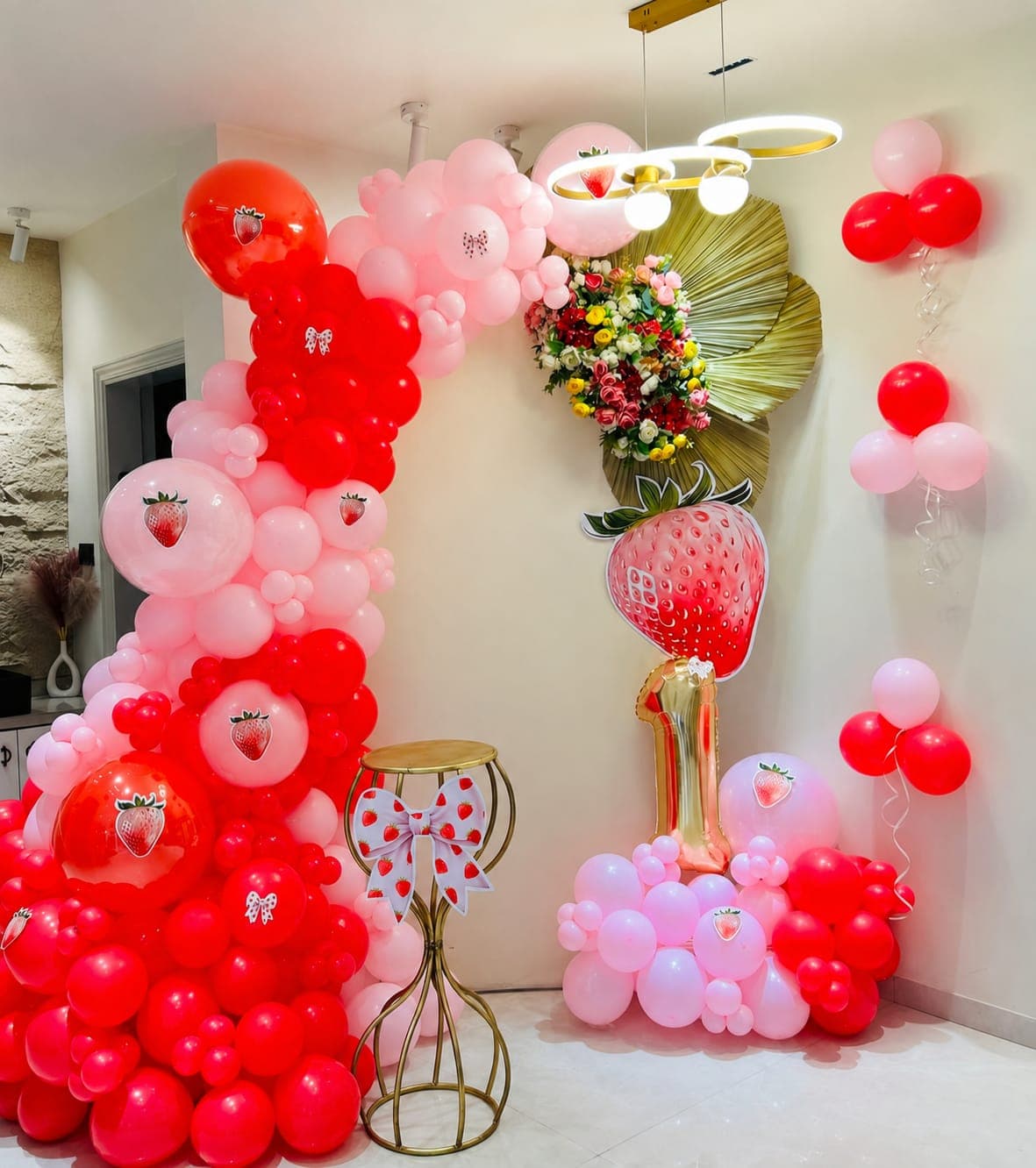 Adult birthday balloon decoration setup in Patna