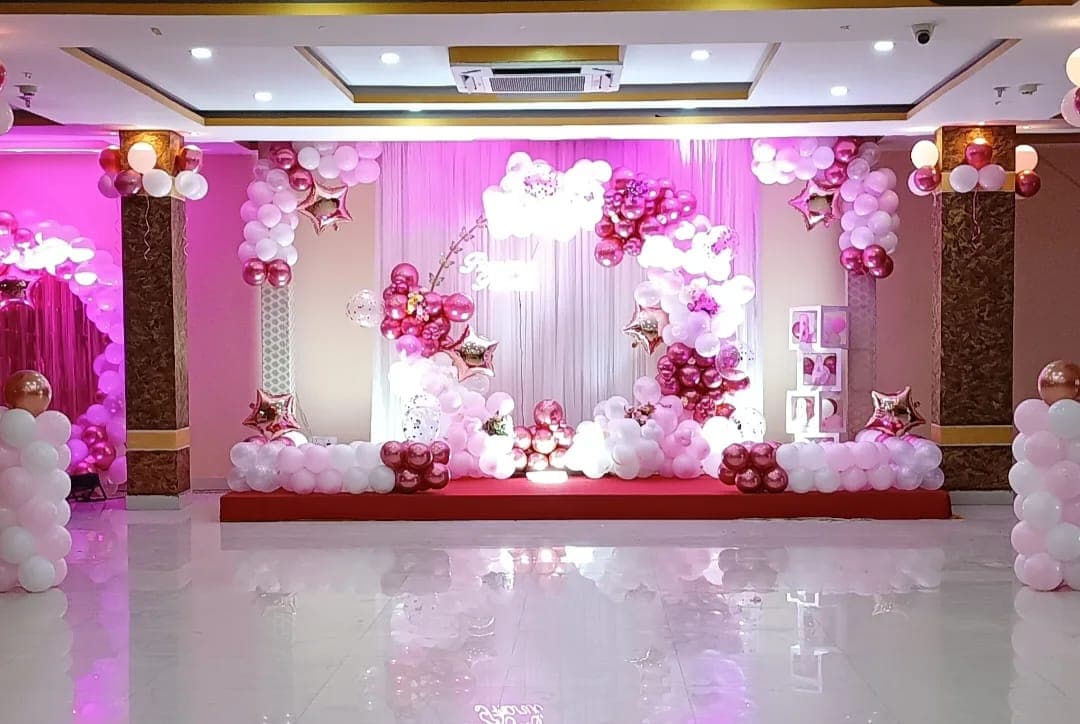 Annaprashan rice ceremony decoration with name backdrop in Patna